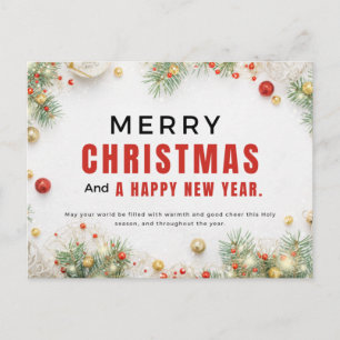 Merry Christmas and Happy New Year  Postcard