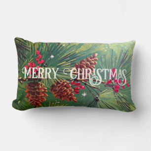 Merry Christmas and Happy New Year Reversible Lumbar Cushion