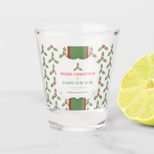 Merry Christmas and Happy New Year Shot Glass