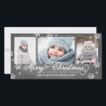 Merry Christmas and Happy New Year Snowflakes Holiday Card<br><div class="desc">3-Photo Holiday Card with chalkboard background. 




  



  



  


com</div>