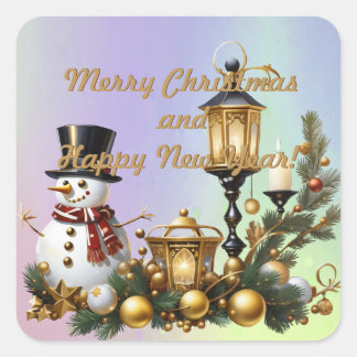Merry Christmas and Happy New Year! Square Sticker