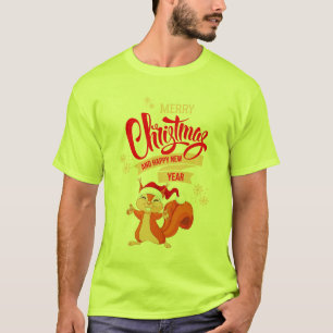 Merry Christmas and Happy New Year squirrel  T-Shirt