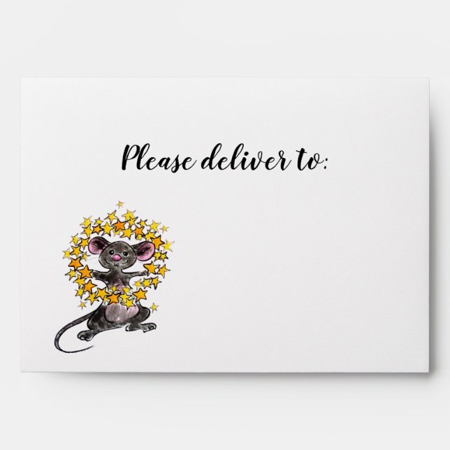 Merry Christmas and Happy New Year Star Mouse Envelope (Front)
