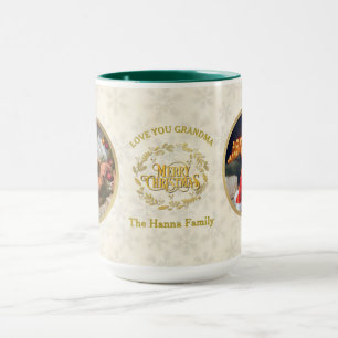 Merry Christmas and Love You Grandma   Two Photos  Mug
