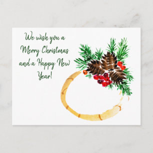 Merry Christmas and New year personalised Postcard