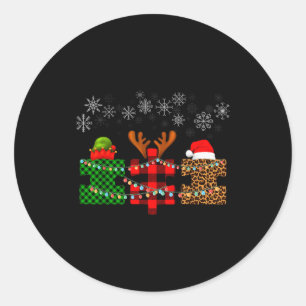 Merry Christmas And Snowflakes Autism Merry Christ Classic Round Sticker