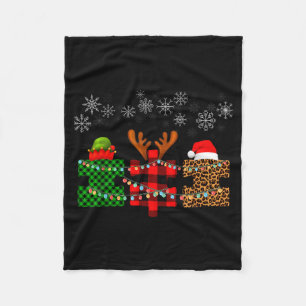 Merry Christmas And Snowflakes Autism Merry Christ Fleece Blanket