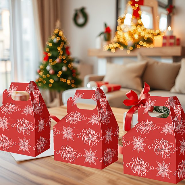 Merry Christmas and snowflakes Favour Box (Creator Uploaded)