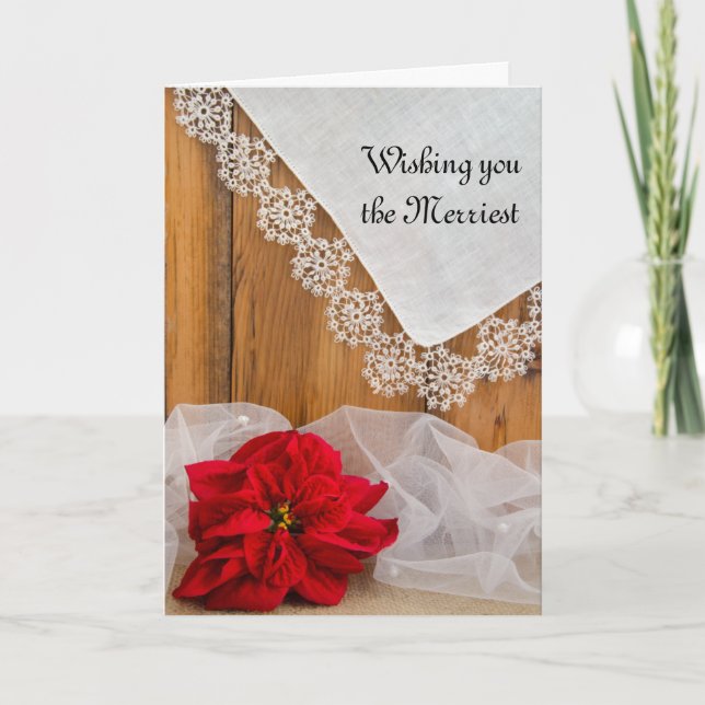 Merry Christmas and Wedding Save the Date Card (Front)