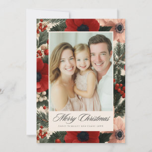 Merry Christmas Anemone Floral Background holiday 