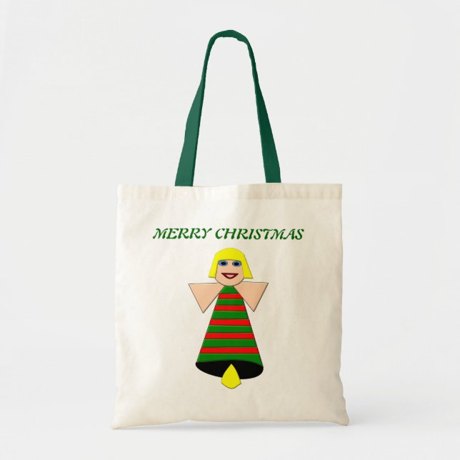 Merry Christmas Angel Bell Custom Gift Bag (Front)