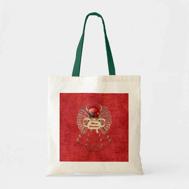 Merry Christmas Angel - Red Tote Bag (Front)