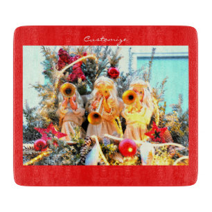 merry christmas angels trumpeting cutting board