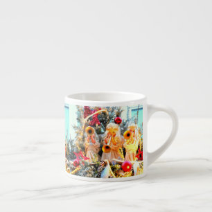 merry christmas angels trumpeting espresso cup