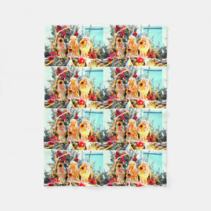 merry christmas angels trumpeting fleece blanket
