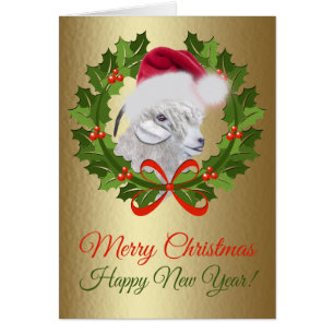 Merry Christmas Angora Doe Goat Painting