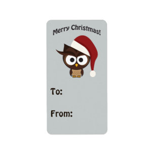 Merry Christmas Angry Owl Label