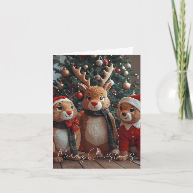 Merry Christmas Animal Christmas Card (Front)