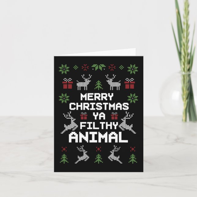 Merry Christmas Animal Filthy Ya  Card (Front)