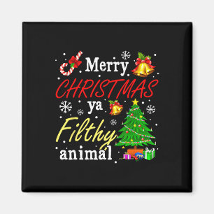 Merry Christmas Animal Filthy Ya Funny Xmas Family Magnet