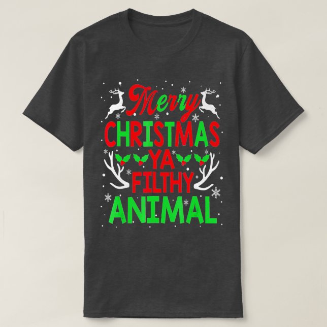 Merry Christmas Animal Filthy Ya Men Women Kids T-Shirt (Design Front)