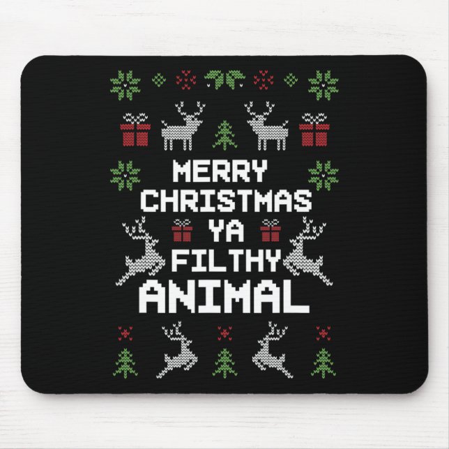 Merry Christmas Animal Filthy Ya  Mouse Pad (Front)