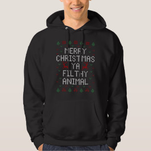 Merry Christmas Animal Filthy Ya Ugly Christmas te Hoodie