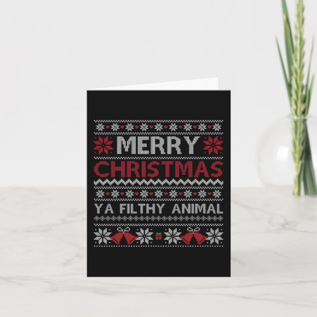 Merry Christmas Animal Filthy Ya Ugly  Style Xmas  Card (Front)