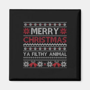 Merry Christmas Animal Filthy Ya Ugly Style Xmas Magnet