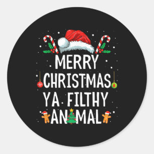 Merry Christmas Animal Filthy Ya Xmas Family Pajam Classic Round Sticker