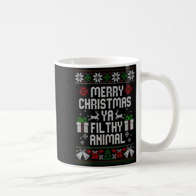 Merry Christmas Animal Filthy Ya Xmas Pajama  Coffee Mug (Right)