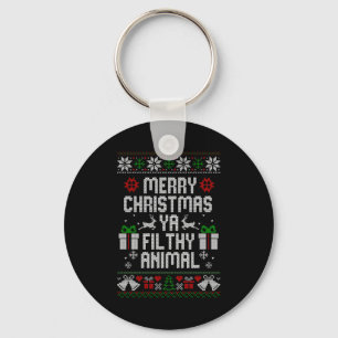 Merry Christmas Animal Filthy Ya Xmas Pajama Long  Key Ring