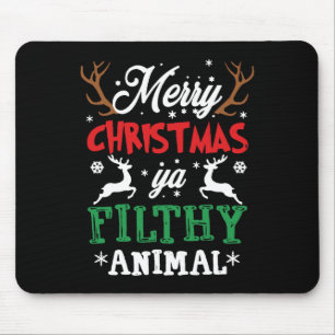 Merry Christmas Animal Filthy Ya Xmas Pajama Mouse Pad