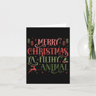 Merry Christmas Animal Filthy Ya Xmas Pajama Ugly  Card