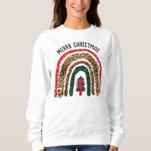 Merry Christmas Animal Print Rainbow Sweatshirt