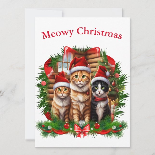 Merry Christmas Animals Holiday Card (Front)