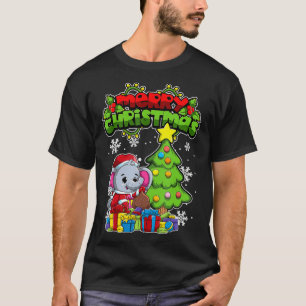 Merry Christmas Animals Xmas Elephant T-Shirt