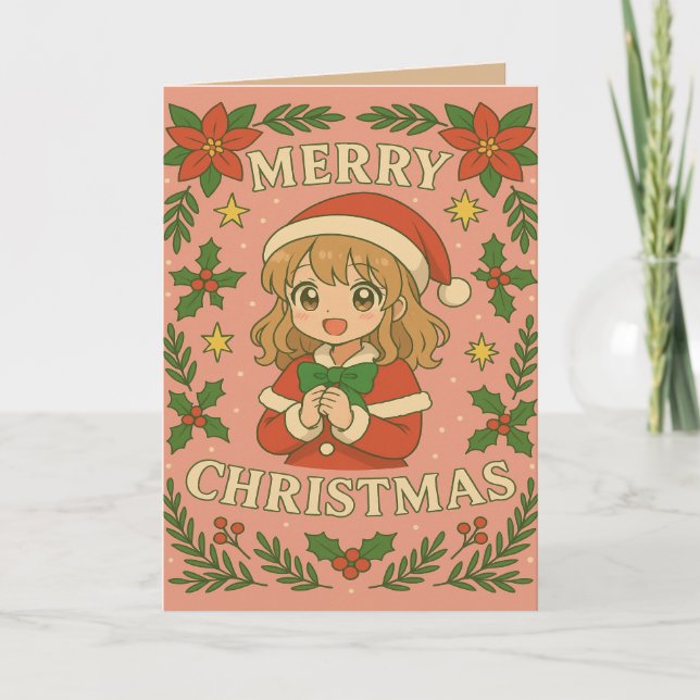 Merry Christmas Anime themed Card (Front)