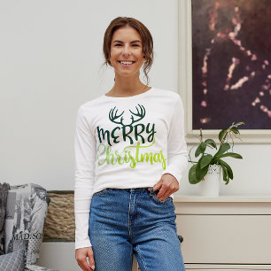 Merry Christmas Antler Sweatshirt for Women