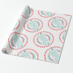 Merry Christmas Aqua & Red Chalk Stamp Typography Wrapping Paper<br><div class="desc">Merry Christmas Aqua & Red Chalk Stamp Typography Wrapping Paper- A fun Christmas Design in red and green - Spread the holiday cheer! Check my shop to see all the products with this design!</div>