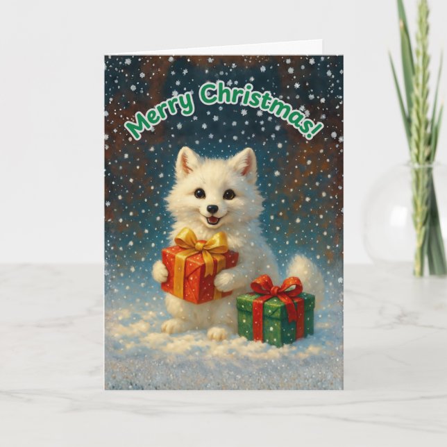 Merry Christmas - Arctic Fox Gift Card (Front)
