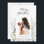Merry Christmas Arctic Winter Botanical Photo Holiday Card<br><div class="desc">Arctic winter botanical,  multi-photo holiday card. Merry Christmas in elegant black script. Card features,  elegant watercolor frames of winter berries,  cotton,  leaves and thistle with coordinating classic black colour backing. Single photo on front and two photos on back.</div>