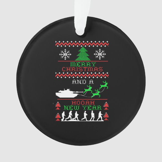 Merry Christmas Army New Year Ornament (Front)