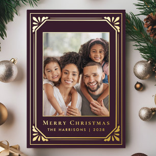 Merry Christmas Art Deco Photo Gold 
