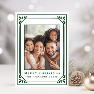 Merry Christmas Art Deco Photo  Holiday Card