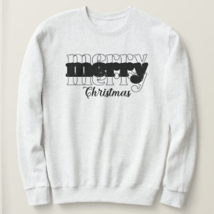 Merry Christmas: Ash & Black Modern Script Holiday Sweatshirt