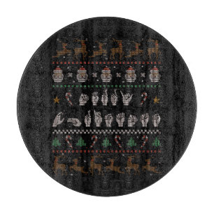 Merry Christmas - ASL American Sign Language II Cutting Board