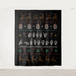 Merry Christmas - ASL American Sign Language II Tapestry