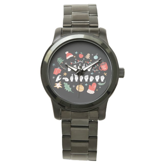 Merry Christmas - ASL American Sign Language III Watch (Front)