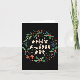 Merry Christmas Asl Sign Language Deaf Sped Women Card